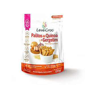 Biscoito Palitos Salgados Quinoa e Gergelim Sem Glúten 120g