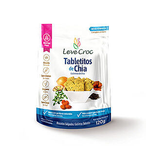 Biscoito Tabletitos Salgados Chia Sem Glúten 120g