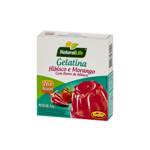 Gelatina Hibisco e Morango Sem Açúcar 12g